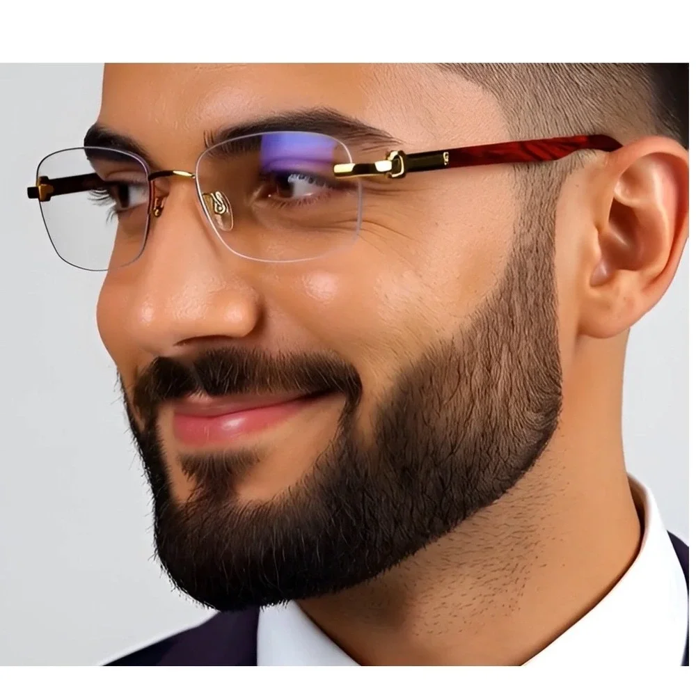 Mens CLASSY Style Wood Buff Retro 90s Hip Hop Rapper Gangster Clear Sunglasses‎
